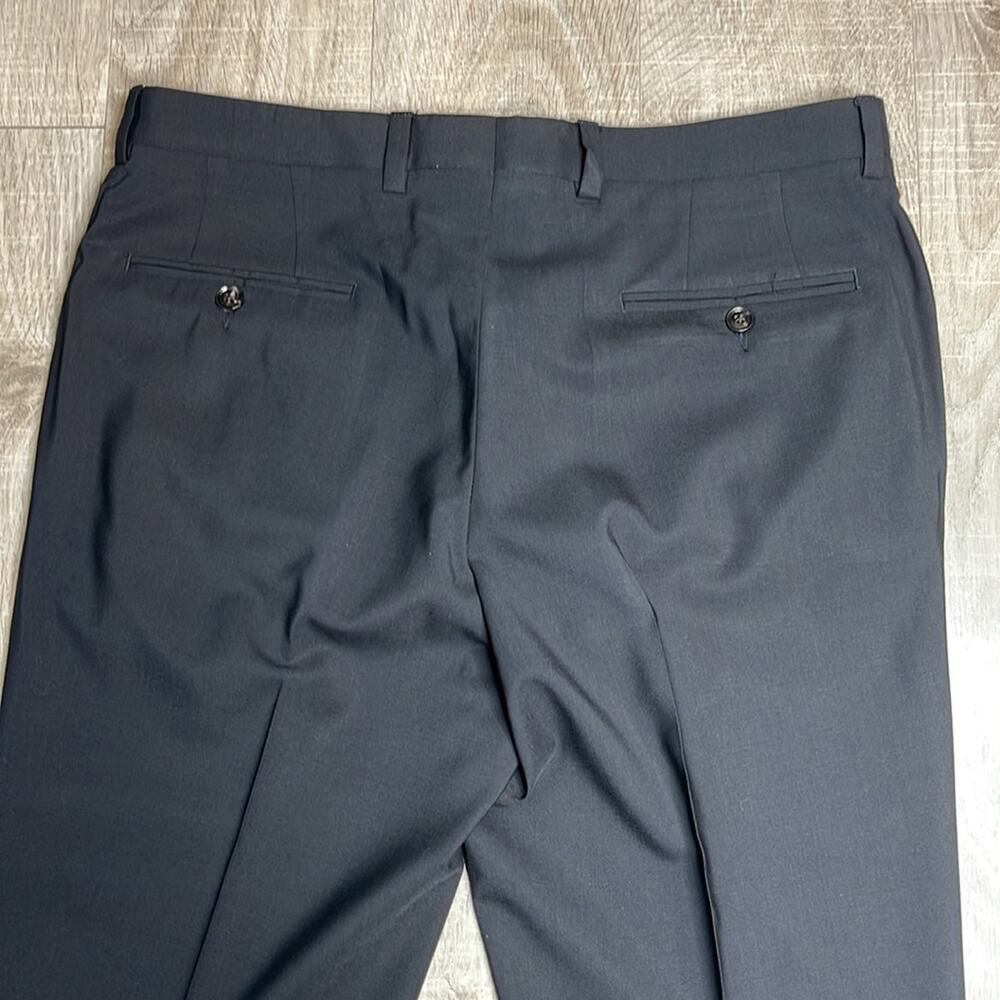 TED BAKER LONDON Black Flat Front Wool Jefferson Pant Trouser Dress Pant 35R - Picture 8 of 9